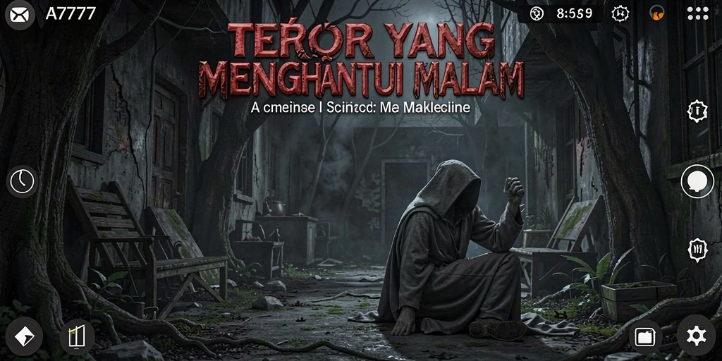 Tampilan gameplay A7777 yang menakutkan dan mendebarkan.