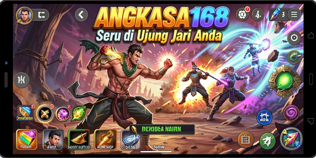 Tampilan gameplay seru dari ANGKASA168 dengan pertarungan yang intens.
