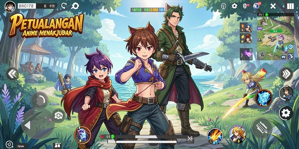 Screenshot utama BRO178 menampilkan karakter Anime dalam aksi seru.