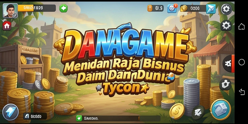 Screenshot gameplay yang menunjukkan pengelolaan bisnis yang menarik dalam DANAGAME.