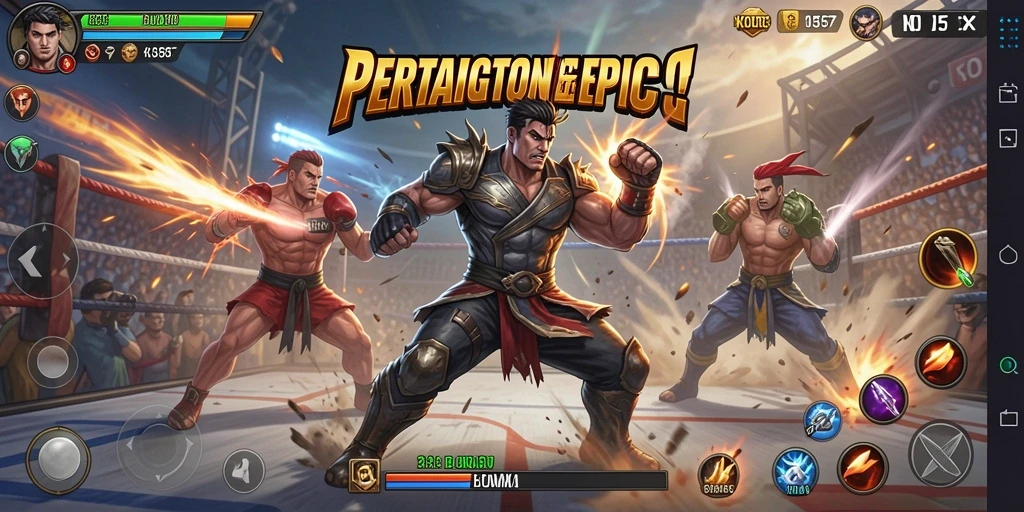 Tampilan gameplay KO857 yang memukau dalam pertarungan Fighting.