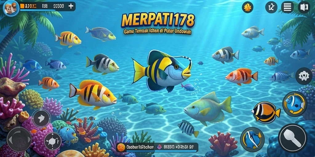 Screenshot gameplay MERPATI178 menunjukkan aksi tembak ikan yang seru dan grafis menawan.