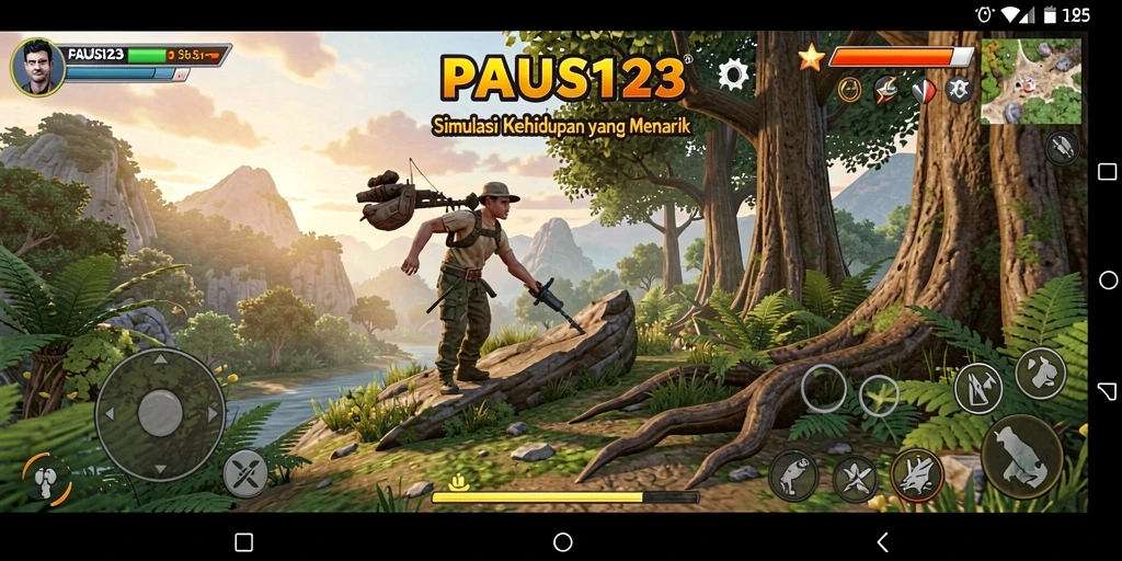 Screenshot utama PAUS123 menampilkan gameplay yang realistis dan interaktif.