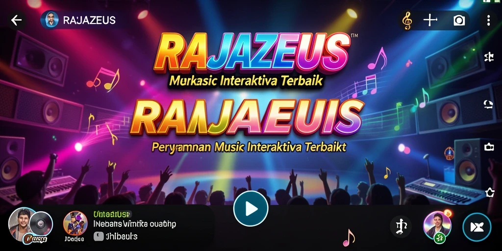 Screenshot gameplay RAJAZEUS menampilkan interaksi permainan musik yang menarik.