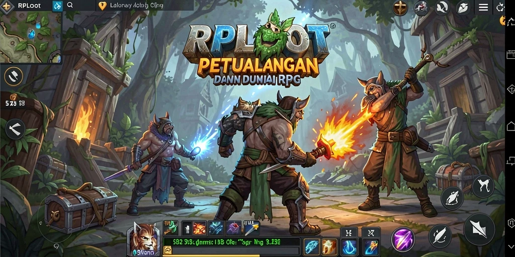 Screenshot gameplay RPLOOT yang menampilkan pertarungan mendebarkan.
