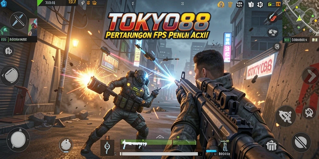 Tampilan utama gameplay TOKYO88 dengan aksi tembak-menembak yang spektakuler.